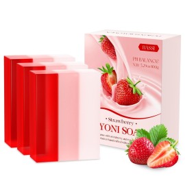 Yoni Soap Bars & Natural Yoni Oil Set, Natural Vaginal Wash for Women Feminine Wash Vaginial Deodorants pH Balance, Eliminates Odor, Feminine Oil 30ml/1 oz, 2 Pcs Vaginal Care Soap (3pcs strawberry)