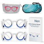 Hion Motion Sickness Glasses,Relieve Carsickness Airsickness Seasickness Glasses,Ultra-Light Portable Nausea Vertigo Glasses, No Lens Liquid Glasses for Adults or Kids(2Pairs)