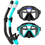 Seovediary Snorkeling Gear for Adults Anti-Fog Panoramic View Snorkel Mask Set Dry Top Snorkel Kit with Carry Bag for Snorkeling Scuba Diving Swimming Travel