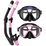 Seovediary Snorkeling Gear for Adults Anti-Fog Panoramic View Snorkel Mask Set Dry Top Snorkel Kit with Carry Bag for Snorkeling Scuba Diving Swimming Travel
