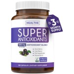 Super Antioxidants Supplement for Women & Men - High Potency Herbal & Fruit Blend with Acai, Goji, Pomegranate, Elderberry & Resveratrol for Skin Care & Immune Support - Vegan & Non-GMO - 180 Capsules
