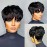 Flandi Pixie Cut Wig Human Hair Short Pixie Cut Wigs for Black Women, 100% Virgin, Glueless, Medium Size Cap, Black, Curly, Modern Style