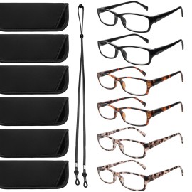 VIDEBLA Computer Reading Glasses Men and Women Anti Eyestrain Blue Light Blocking Glasses for Reading (2 Black 4 Tortoise, 1.75, x)