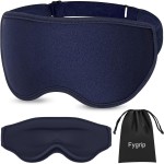 Fygrip 3D Eye Mask Sleep Mask for Men & Women, 100% Pressure-Free & Light Block-Out Eye Mask for Sleep with Easy Adjustable Strap, Night Eye Cover for Travel, Blue