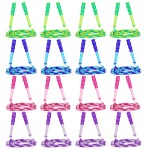 Supertrip Jump Rope Kids - 16 Pack Soft Beaded Skipping Rope Adjustable Tangle-Free Segmented Jumping Rope for Children and Students (4Blue-4Purple-4Pink-4Green)