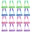Supertrip Jump Rope Kids - 16 Pack Soft Beaded Skipping Rope Adjustable Tangle-Free Segmented Jumping Rope for Children and Students (4Blue-4Purple-4Pink-4Green)