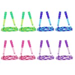 Supertrip Jump Rope Kids - 8 Pack Soft Beaded Skipping Rope Adjustable Tangle-Free Segmented Jumping Rope for Children and Students (2Blue-2Purple-2Pink-2Green)