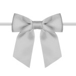 Rainbow Pana 120 Pack Twist Tie Bows for Treat Bags 3 Small Silver Satin Ribbon Bows for Package Craft Gift Wrapping Decoration