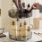 Aveniee 360 Rotating Makeup Organizer for Vanity, Upagraded Perfume Skincare Bathroom Counter Organizers with Brush Divider, Two Tier Spinning Lipstick Cosmetic Lotion Storage,Grey