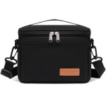 TuErcao 6 Can Mini Soft Cooler Bag for Beach Camping Travel Picnic Road Trip Leakproof Small Ice Chest, Insulated Cooler Lunch Box for Men Work, Black