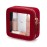 Popvibe Clear Makeup Bag Travel Cosmetic Case Transparent Toiletry Bag with Zipper, Portable Make Up Organizer Traveling Compact Car Bag for Essentials, Red, Mini