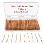 330 PCS Rose Gold Bobby Pins for Women Girls, YINGFENG 2.2 Inch Long Super Grip Blonde Hair Pins with Box, Reusable Non Slip Hair Pins, For Buns, Thick Hair Thin Hair And All Hair Types