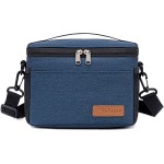 TuErcao 6 Can Mini Soft Cooler Bag for Beach Camping Travel Picnic Road Trip Leakproof Small Ice Chest, Insulated Cooler Lunch Box for Men Work, Navy Blue