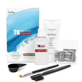 Godefroy Hair Color TK 20 Application and 4 oz Coloring Stain Remover Combo, Complete Coverage of Gray Hair Roots, Salon Quality Results - Light Ash Brown