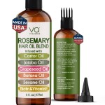 VITAL AFFAIR Blend Of Pure Rosemary Oil For Hair Growth With Castor, Batana, Jojoba Oil-Infused With Biotin & Vitamin E-Blend of Effective Hair Oils for Hair Growth-Strengthening Treatment 6 Fl Oz