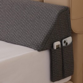 Bedluxe King Wedge Pillow Headboard (76x10x6), Bed Wedge Pillow for Headboard, Foam Headboard Pillow, Bed Gap Filler King - Fill The Gap (0-7), Mattress Gap Filler (Air-Layer Black, 76x10x6)