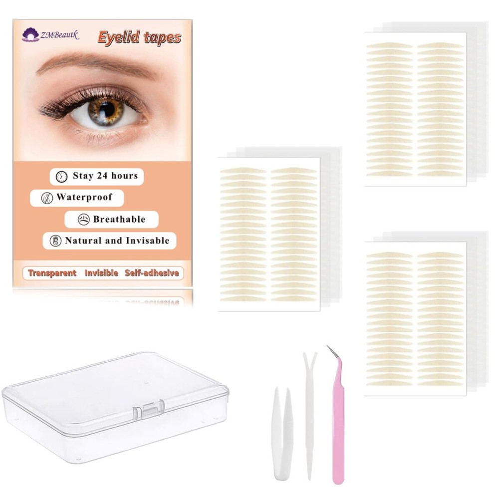 ZMBeautk 600Pcs Premium Quality Complexion Natural Invisible Single Side Eyelid Tape Stickers Medical-use Fiber Eyelid Lift Strip, Instant Eye Lift Without Surgery, Perfect for Uneven Mono-Eyelids