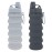 YCTMALL Collapsible Water Bottles Two Pack Travel Sports Portable Sport Bottle with Mountaineering Buckle 500ml Silicone Waterproof Camping Bottle (Light Grey and Grey Color)