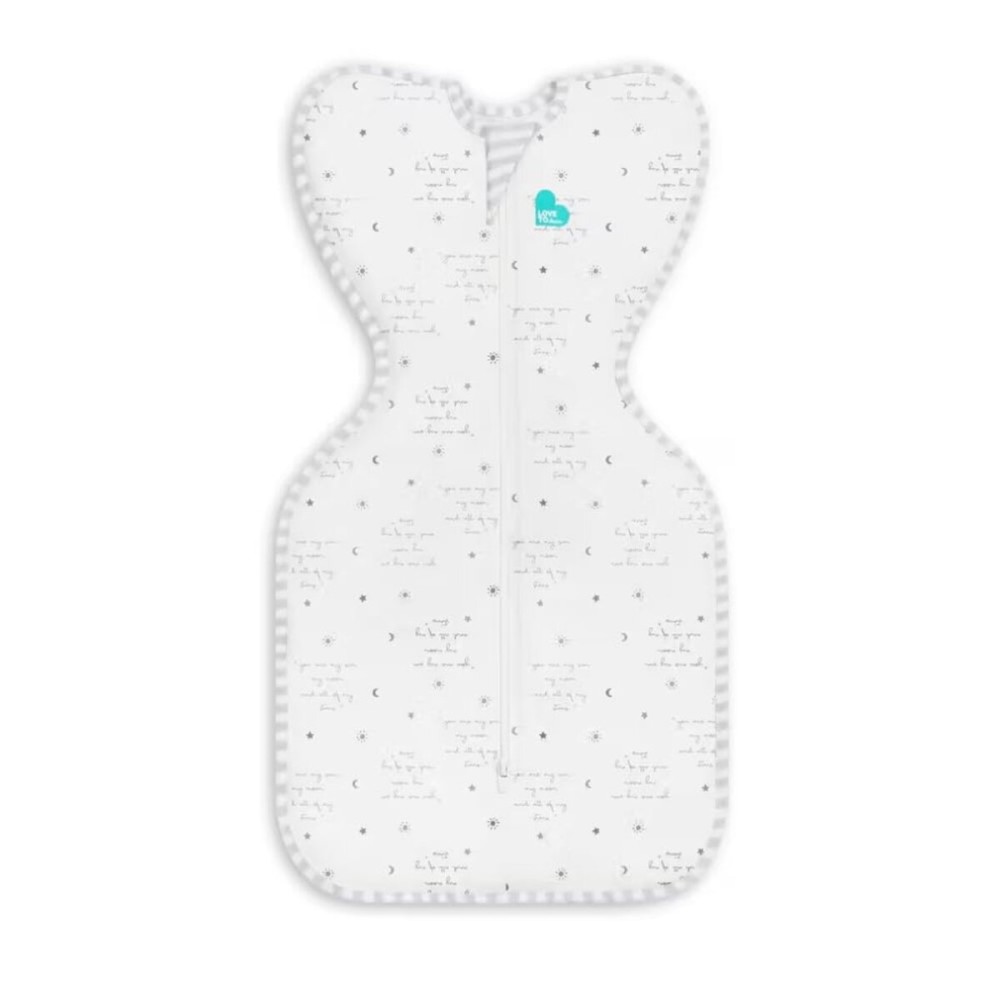 Love to Dream Swaddle Up, Arms Up Position, Light and Ultra-Breathable Cotton, Wearable Blanket Baby Sleep Sack, 0.2TOG, You are My White, Medium