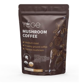 Mushroom Coffee, Instant Mushroom Coffee with Cordyceps, Reish, King Trumpet, Shitake, Turkey Tail, Lions Mane for Energy, Focus, Positive Mood & Immune Support (30 Servings)