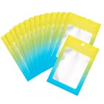 100 Pcs Resealable Mylar Bags, Gradient Color Food Storage Bags, Zip Bag Foil Bags Packaging Pouch for Food Storage, Sample, Small Business (Yellow Blue, 4.7 X 7.1 Inch)