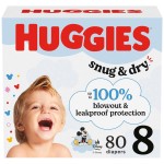 Huggies Size 8 Diapers, Snug & Dry Baby Diapers, Size 8 (46+ lbs), 80 Count, Packaging May Vary