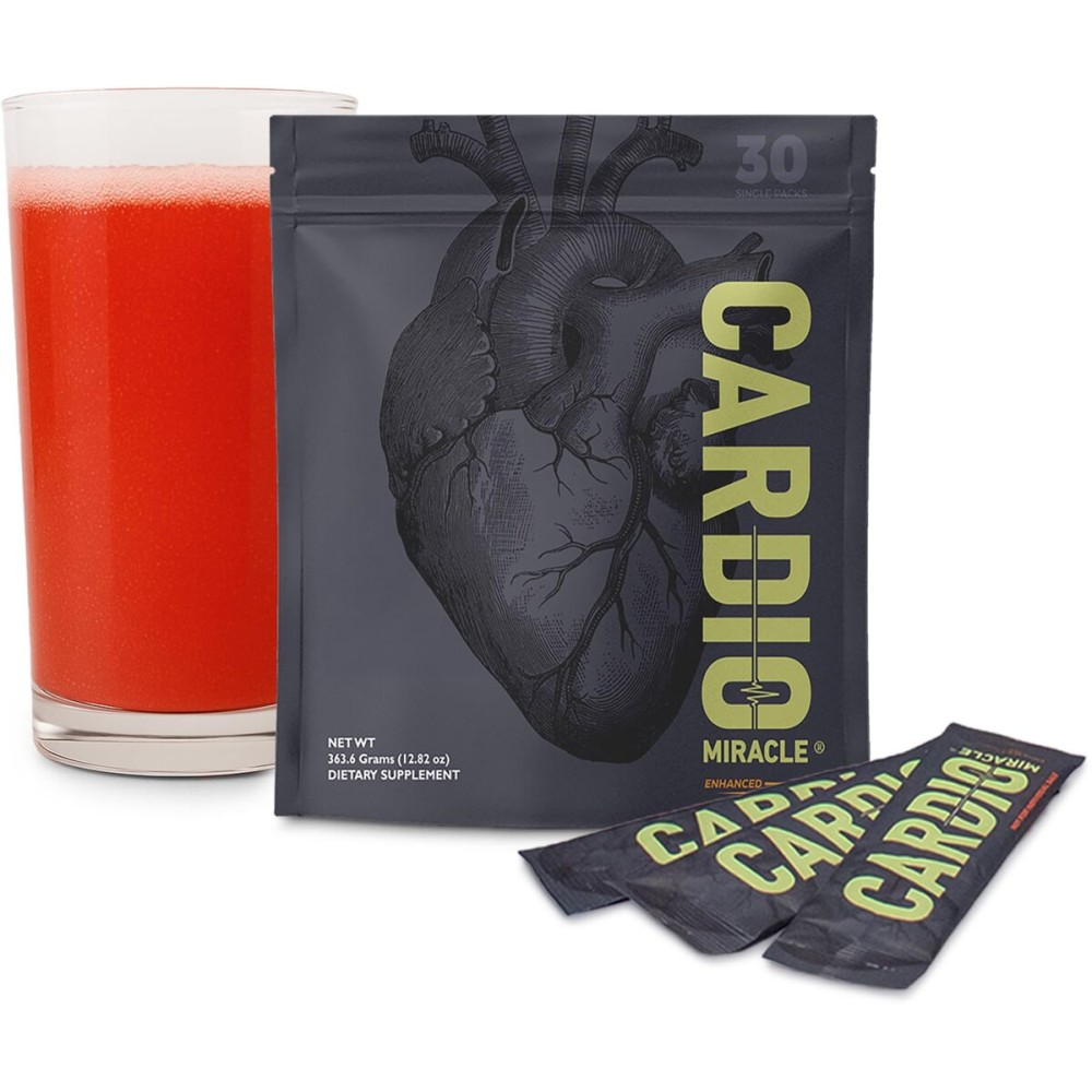 Cardio Miracle Nitric Oxide Supplement 30-Pack Stick - Beet Root Powder with L-Arginine to Support Circulation, Blood Flow, Energy, Endurance, Stamina & Heart Health for Men and Women