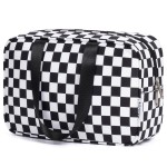 Narwey Large Toiletry Bag Women Cosmetic Bag Travel Makeup Bag Organizer Medicine Bag for Toiletries Essentials Accessories (Black Checkerboard, Large)