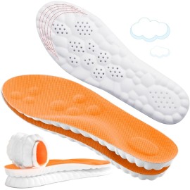 4D Cloud-Like Comfort Soles for Men - Soft Memory Foam Cushioning Insoles - Trim to Fit Steppers Insoles with Arch Support for Foot Pain Relief and Fatigue Reduction(US M 7.5-10.5)