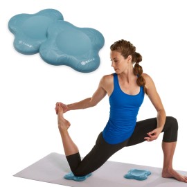 Gaiam Yoga Knee Pads (Set of 2) - Yoga Props and Accessories for Women/Men Cushions Knees and Elbows for Fitness, Travel, Meditation, Kneeling, Balance, Floor, Pilates-Seafoam