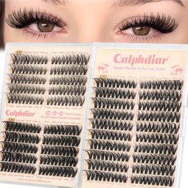 Cat Eye Lash Clusters Wispy Eyelash Clusters 30D+40D+50D Individual Lashes 400pcs Light & Right Cluster Eyelash Extensions D-curly Lash Extension 8-18mm Natural Lashes Clusters for Beginners