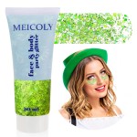 MEICOLY Lime Green Face Body Glitter,Christmas Face Glitter Stocking Stuffers,Light Green Body Glitter,St Patricks Day Accessories,Chunky Glitter Face Paint for Party Festival Halloween