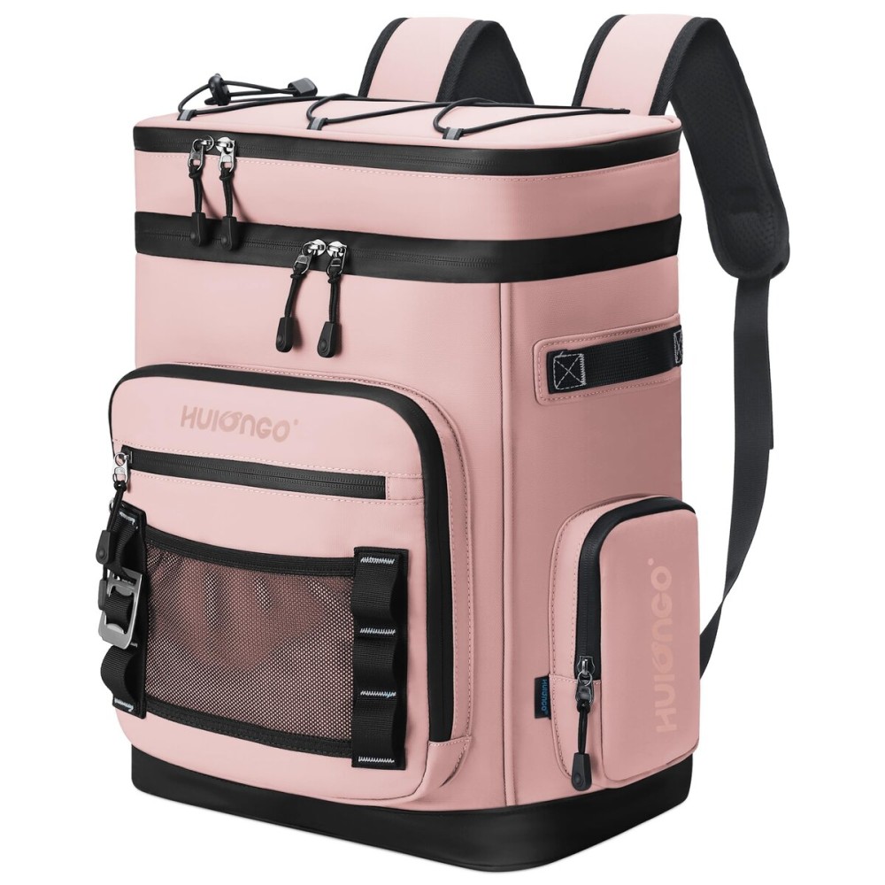 Hulongo 48Cans Large Cooler Backpack, Leakproof Insulated Backpack Cooler for Women, Waterproof, Double Deck, Pink