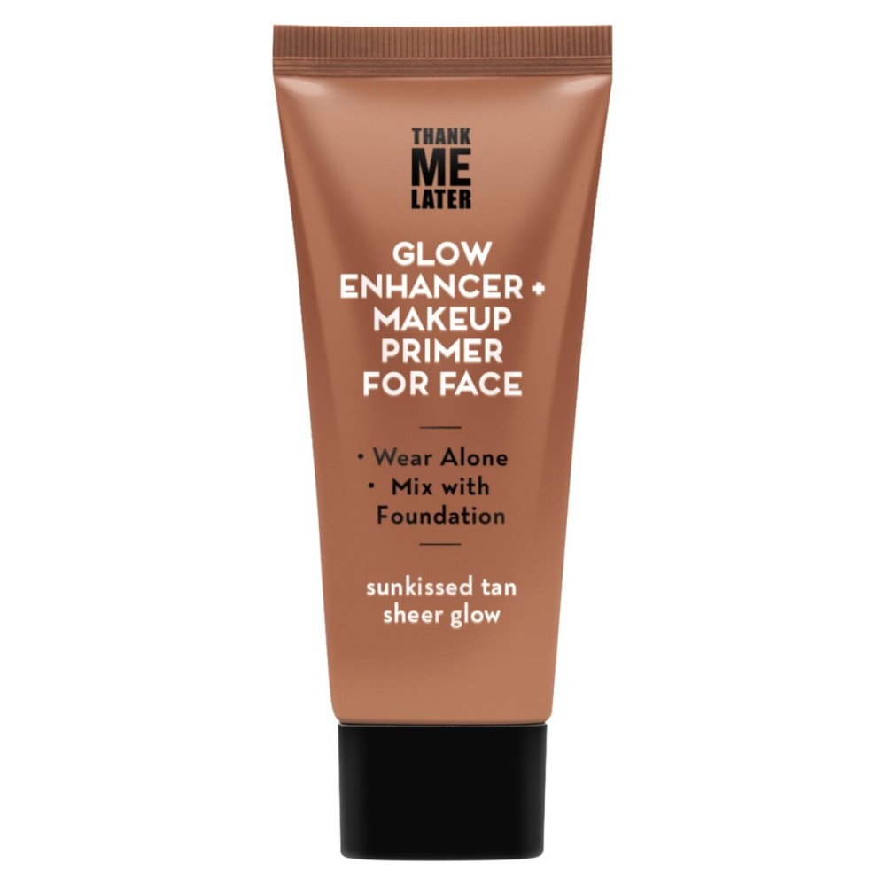Elizabeth Mott Thank Me Later Glow Enhancer - Hydrating Face Primer & Highlighter for Radiant Skin, Vegan & Cruelty-Free, No Sulfates, Parabens, or Phthalates - Tan Sheer Glow Shade - 30g