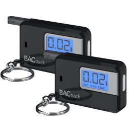 BACtrack Go Keychain Breathalyzer - Black (2 Pack) | Ultra-Portable Pocket Keyring Alcohol Tester for Personal Use