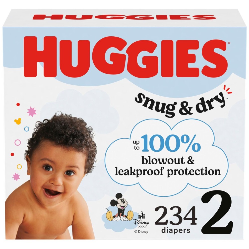 Huggies Size 2 Diapers, Snug & Dry Baby Diapers, Size 2 (12-18 lbs), 234 Count (3 Packs of 78), Packaging May Vary