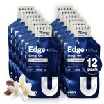 UCAN Edge Energy Gel Shots, Vanilla Latte + Caffeine (12, 2 Ounce Packets) for Running, Training, Workouts, Fitness, Cycling, Crossfit | Sugar-Free, Vegan, & Keto Friendly Energy