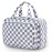 Narwey Travel Toiletry Bag for Women Large Hanging Makeup Bag Organizer Toiletries Bag for Full Size Essentials Accessories Cosmetics (Grayish Blue Checkerboard (Large))