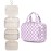 Narwey Hanging Toiletry Bag for Women Travel Makeup Bag Organizer Toiletries Bag for Travel Size Essentials Accessories Cosmetics (Purple Checkerboard (Medium))