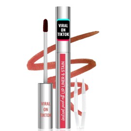 iMethod Lip Stain - Lip Liner Stain, Peel Off Lip Stain with Tweezer, Natural Long Lasting, Waterproof, Easy to Use, Stay On All Day, Cocoa