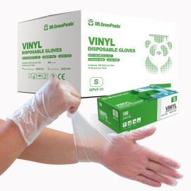 Dr.GreenPanda Small 1000pcs Great Value Pack Clear Vinyl Disposable Gloves Food Safe Food Service Food Prep Food Handling Cooking Cleaning Multipurpose Light Work Latex Free Powder Free Non-Sterile