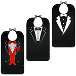 Pafusen 3 Pack Adult Bibs for Men Elderly Seniors, Feeding Bibs for Adults Senior Citizens with Crumb Catcher, Gag Gifts for Men/Dad