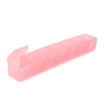 Sukuos Extra Large Daily Pill Organizer 7 Day, Easy to Open Weekly Pill Box Case, Portable Medicine Case Vitamin Holder with Clear Lid for Fish Oils or Supplements (Light Pink)