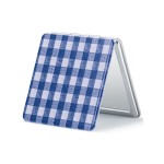 OMIRO Compact Mirror, Unique Plaid Pattern PU Leather 1X/3X Magnification, Ultra Portable for Purses, 2.76 W x 2.76 L, Blue Plaid
