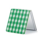 OMIRO Compact Mirror, Unique Plaid Pattern PU Leather 1X/3X Magnification, Ultra Portable for Purses, 2.76 W x 2.76 L, Green Plaid