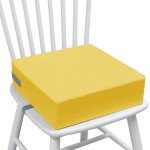 Eiury Toddler Booster Seat Dining Table Kitchen Chair, Waterproof Anti-Scratch PU Cushion, Non-Slip Bottom, Adjustable Buckle Straps, Easy Clean Portable Seat Cushion (Yellow)
