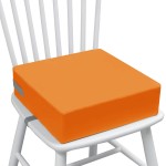 Eiury Toddler Booster Seat Dining Table Kitchen Chair, Waterproof Anti-Scratch PU Cushion, Non-Slip Bottom, Adjustable Buckle Straps, Easy Clean Portable Seat Cushion (Orange)