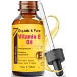 Seven Minerals Ultra Pure Vitamin E Oil - Full-Spectrum D-Alpha Tocopherol, 1 Fl Oz - 100% Organic Vitamin E Oil for Skin, Face, Hair, and Scars - Naturally Occurring = Not Synthetic