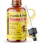 Seven Minerals Ultra Pure Vitamin E Oil - Full-Spectrum D-Alpha Tocopherol per 4 Oz Bottle - 100% Organic Vitamin E Oil for Skin, Face, Hair and Scars - Naturally Occurring=Not Synthetic