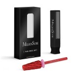 MelodySusie Super Cut Edition 5 in 1 Nail Drill Bits, 3/32\'\' Carbide Tungsten Multi-function Bits, Suitable for Manicure Pedicure Cuticle Gel Polishing, Red, Series Bit-M, 3XC